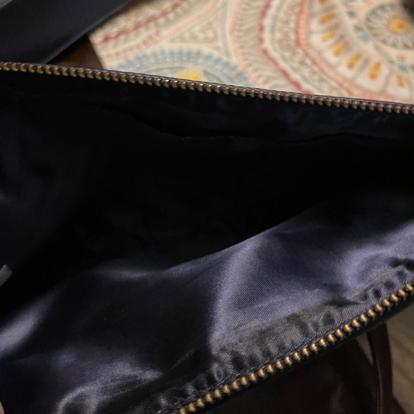 JOY & IMAN Couture Leather Satchel & Clutch with Velvet Detail - Navy - Picture 2 of 8